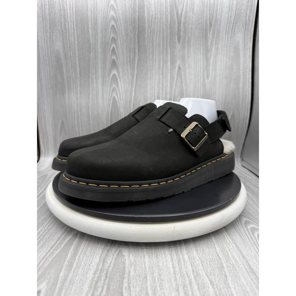 Dr. Martens Jorge II Mens Size 12 Shearling Black Slingback Mules Slip On Shoes